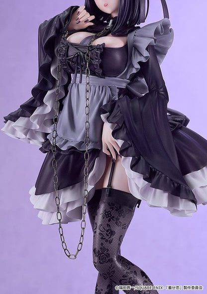 My Dress-Up Darling Shizuku Kuroe: Cosplay by Marin 1/6 Scale Figure in a Gothic Lolita outfit with intricate details, standing on a purple display base.