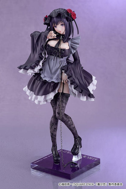 My Dress-Up Darling Shizuku Kuroe: Cosplay by Marin 1/6 Scale Figure in a Gothic Lolita outfit with intricate details, standing on a purple display base.