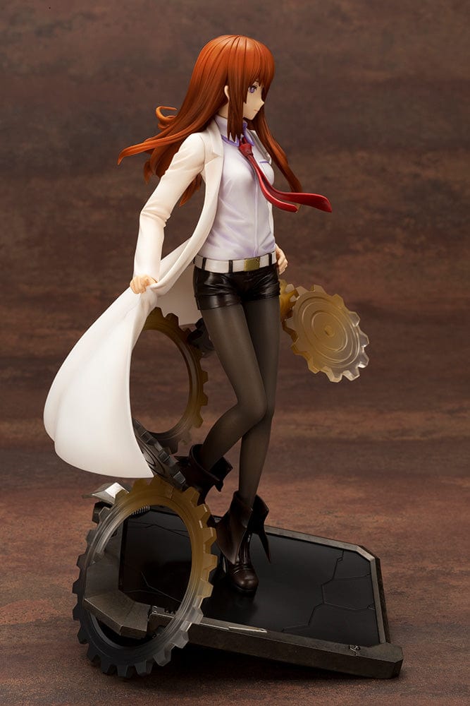 Steins;Gate 0 Kurisu Makise (Antinomic Dual) 1/8 Scale Figure reissue, featuring Kurisu in a confident pose with intricate gears as a backdrop, showcasing detailed craftsmanship and realistic clothing textures.