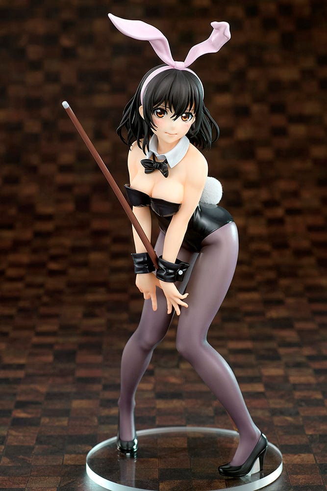 Strike the Blood Yukina Himeragi (Bunny Style) 1/7 Scale Figure, featuring sleek black outfit, pastel pink bunny ears, and dynamic pose holding a staff.