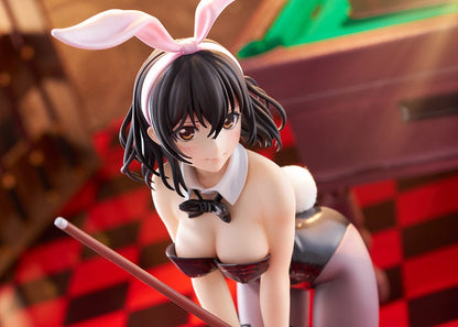 Strike the Blood Yukina Himeragi (Bunny Style) 1/7 Scale Figure, featuring sleek black outfit, pastel pink bunny ears, and dynamic pose holding a staff.