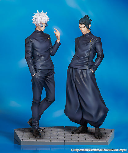 Alt text: Jujutsu Kaisen Suguru Geto (Tokyo Jujutsu High School Ver.) 1/7 Scale Figure featuring tied hair, intense gaze, and traditional uniform, perfect for fans and collectors.