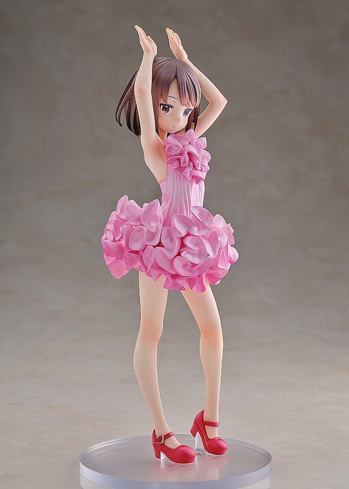 Sword Art Online Alternative: Gun Gale Online KD Colle LLENN (Light Novel Dress Ver.) 1/7 Scale Figure, featuring LLENN in a pink frilly dress and red heels, posed gracefully with intricate detailing.