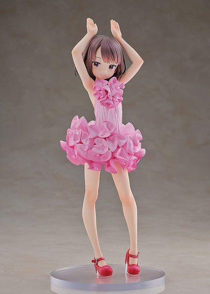 Sword Art Online Alternative: Gun Gale Online KD Colle LLENN (Light Novel Dress Ver.) 1/7 Scale Figure, featuring LLENN in a pink frilly dress and red heels, posed gracefully with intricate detailing.