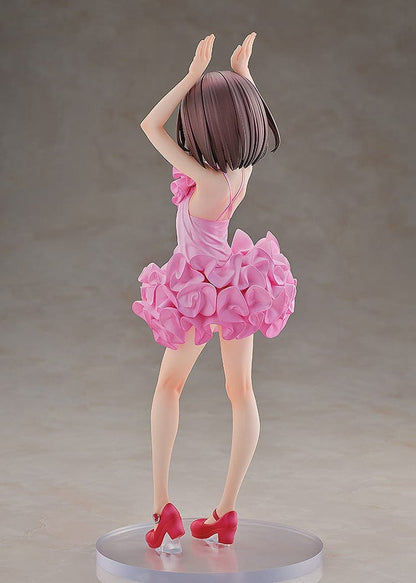 Sword Art Online Alternative: Gun Gale Online KD Colle LLENN (Light Novel Dress Ver.) 1/7 Scale Figure, featuring LLENN in a pink frilly dress and red heels, posed gracefully with intricate detailing.