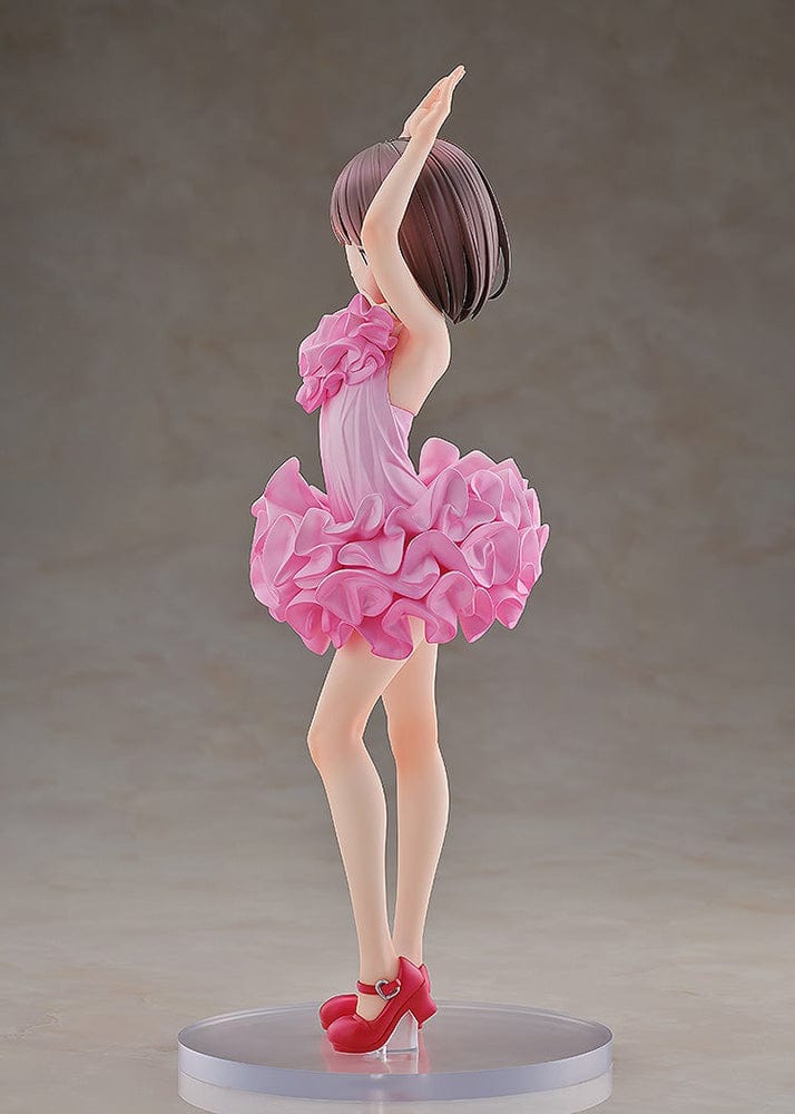 Sword Art Online Alternative: Gun Gale Online KD Colle LLENN (Light Novel Dress Ver.) 1/7 Scale Figure, featuring LLENN in a pink frilly dress and red heels, posed gracefully with intricate detailing.