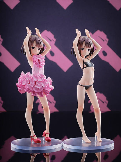 Sword Art Online Alternative: Gun Gale Online KD Colle LLENN (Light Novel Dress & Swimsuit Ver.) 1/7 Scale Figure Set, featuring LLENN in a pink frilly dress and a black swimsuit, showcasing intricate details and dynamic poses.