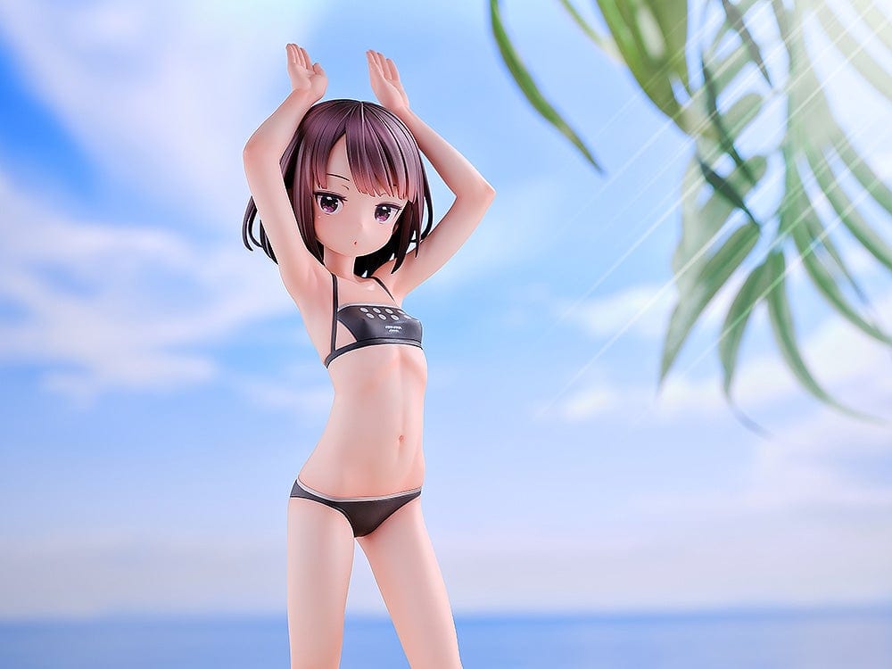 Sword Art Online Alternative: Gun Gale Online KD Colle LLENN (Light Novel Swimsuit Ver.) 1/7 Scale Figure, featuring LLENN in a black swimsuit with a playful pose, highlighting intricate details and a dynamic stance.