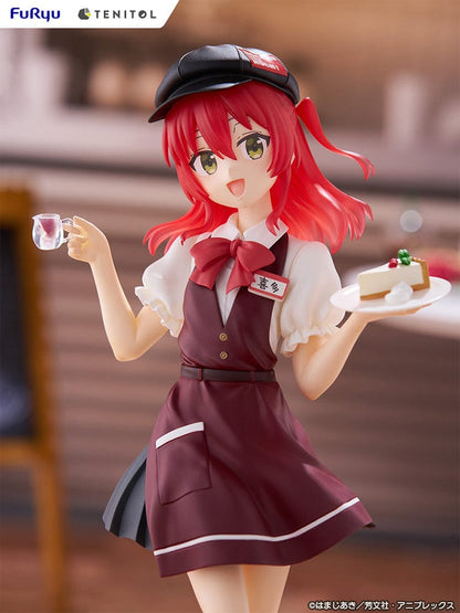 Bocchi the Rock! Tenitol Ikuyo Kita (Cafe Style Ver.) 1/7 Scale Figure in café uniform holding a tray with dessert and tea, captured in a dynamic pose.