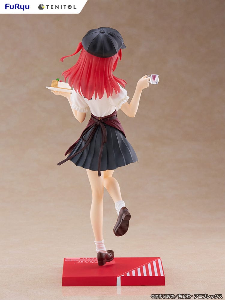 Bocchi the Rock! Tenitol Ikuyo Kita (Cafe Style Ver.) 1/7 Scale Figure in café uniform holding a tray with dessert and tea, captured in a dynamic pose.