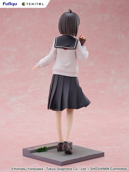 SHOSHIMIN: How to Become Ordinary Tenitol Yuki Osanai Figure holding a crepe, dressed in a school uniform with a flowing skirt, standing on a detailed base.