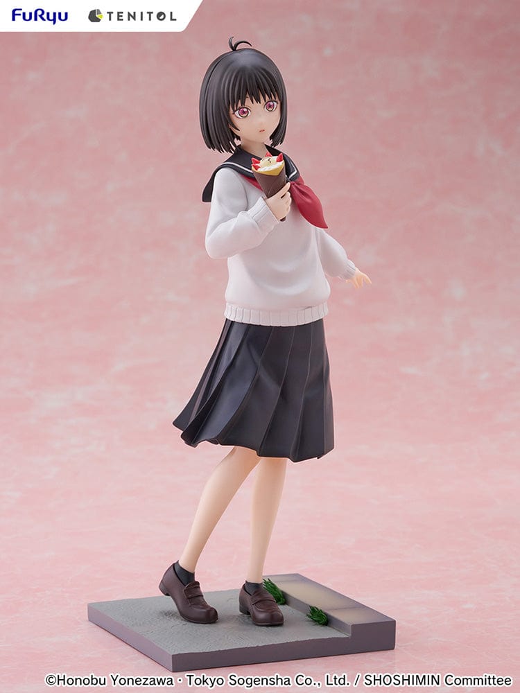 SHOSHIMIN: How to Become Ordinary Tenitol Yuki Osanai Figure holding a crepe, dressed in a school uniform with a flowing skirt, standing on a detailed base.