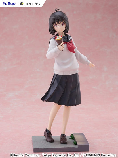 SHOSHIMIN: How to Become Ordinary Tenitol Yuki Osanai Figure holding a crepe, dressed in a school uniform with a flowing skirt, standing on a detailed base.