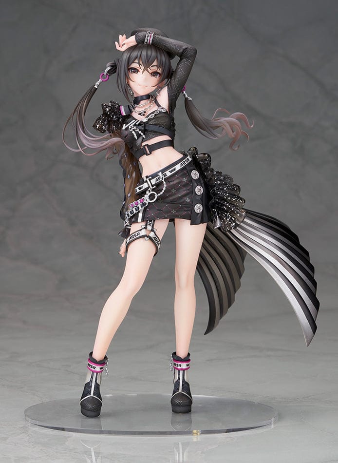 The Idolmaster Cinderella Girls Akira Sunazuka Layered My Edgy Ver. 1/7 Scale Figure, featuring Akira in a black and silver punk outfit with dynamic twin tails and detailed accessories.