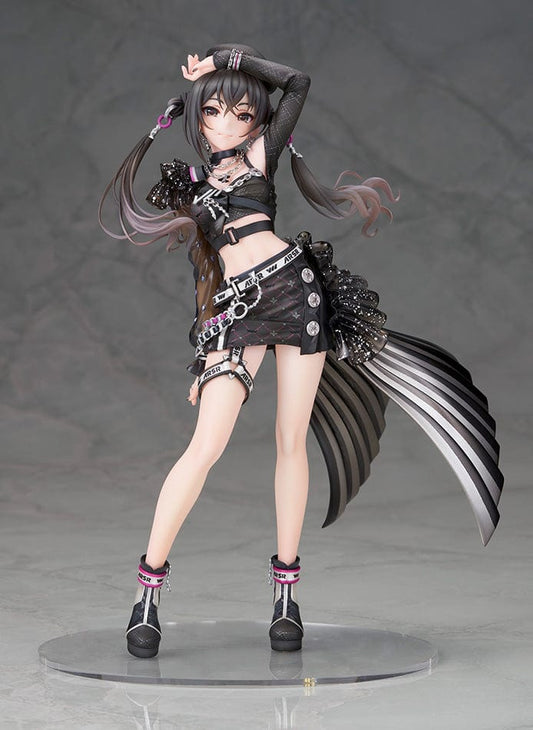 The Idolmaster Cinderella Girls Akira Sunazuka Layered My Edgy Ver. 1/7 Scale Figure, featuring Akira in a black and silver punk outfit with dynamic twin tails and detailed accessories.