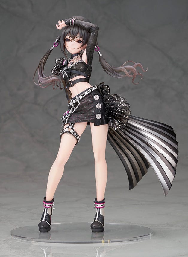 The Idolmaster Cinderella Girls Akira Sunazuka Layered My Edgy Ver. 1/7 Scale Figure, featuring Akira in a black and silver punk outfit with dynamic twin tails and detailed accessories.