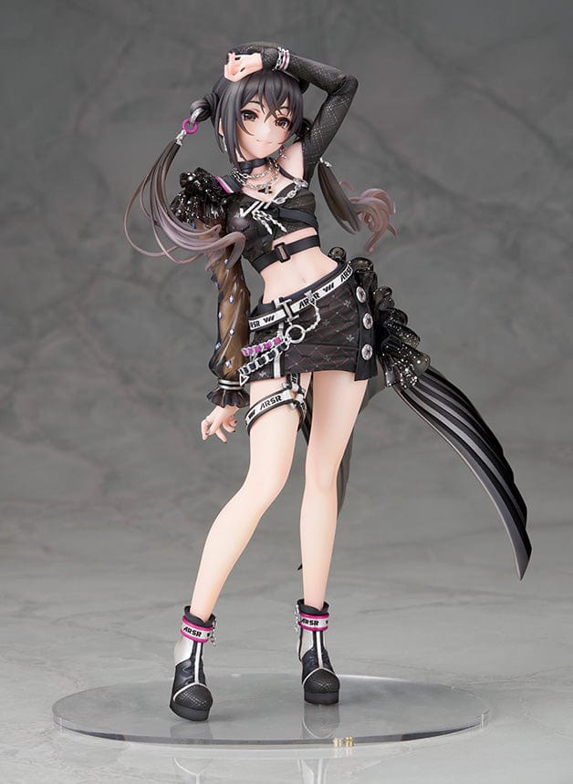 The Idolmaster Cinderella Girls Akira Sunazuka Layered My Edgy Ver. 1/7 Scale Figure, featuring Akira in a black and silver punk outfit with dynamic twin tails and detailed accessories.