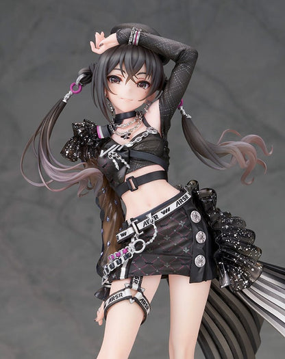 The Idolmaster Cinderella Girls Akira Sunazuka Layered My Edgy Ver. 1/7 Scale Figure, featuring Akira in a black and silver punk outfit with dynamic twin tails and detailed accessories.