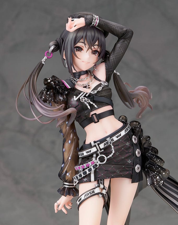 The Idolmaster Cinderella Girls Akira Sunazuka Layered My Edgy Ver. 1/7 Scale Figure, featuring Akira in a black and silver punk outfit with dynamic twin tails and detailed accessories.