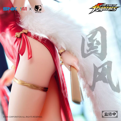 Mai Shiranui The King of Fighters Red Skirt Dance Ver. 1/6 Scale Figure featuring a stunning red qipao design and luxurious decorative base.