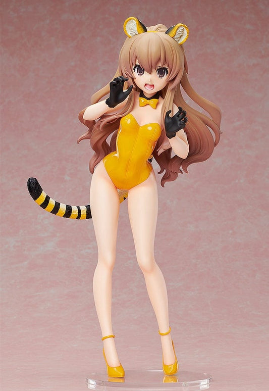 "Toradora!" 1/4 scale figure of Taiga Aisaka in the Bare Leg Tiger Version, featuring her in a yellow bodysuit with tiger-inspired accessories, capturing her petite stature and spirited attitude.