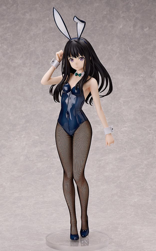 Lycoris Recoil B-Style Takina Inoue 1/4 scale figure wearing a dark blue glossy bunny suit with fabric fishnet stockings.