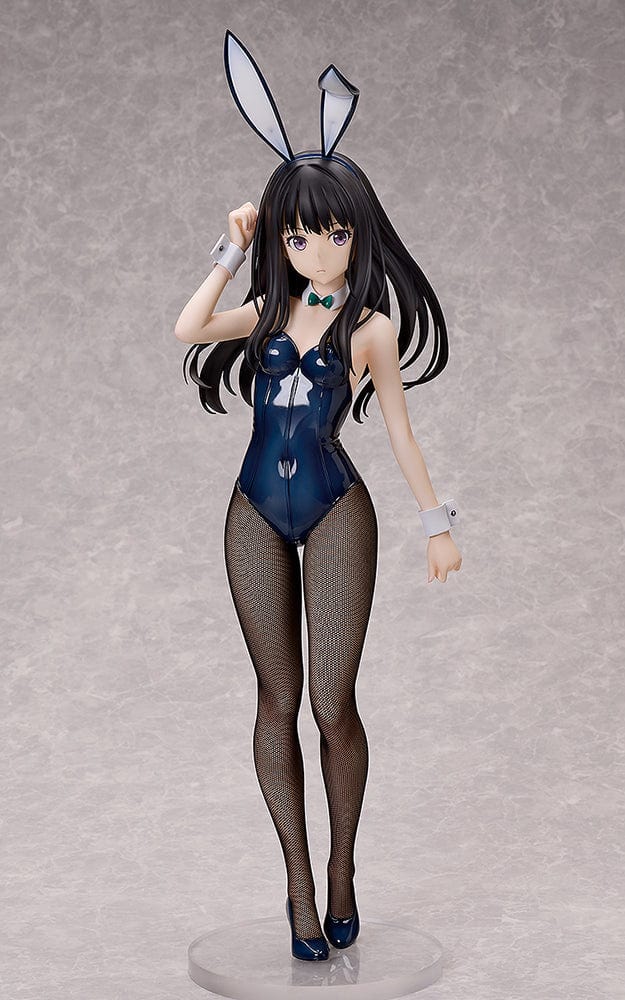 Lycoris Recoil B-Style Takina Inoue 1/4 scale figure wearing a dark blue glossy bunny suit with fabric fishnet stockings.