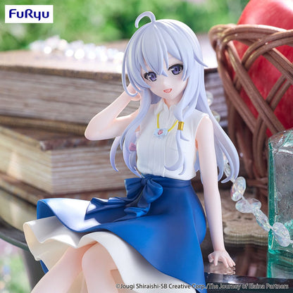 Wandering Witch: The Journey of Elaina Elaina (Flared Skirt Ver.) Noodle Stopper Figure seated in a flared skirt, designed to sit on the edge of surfaces, with flowing silver hair and a relaxed pose.