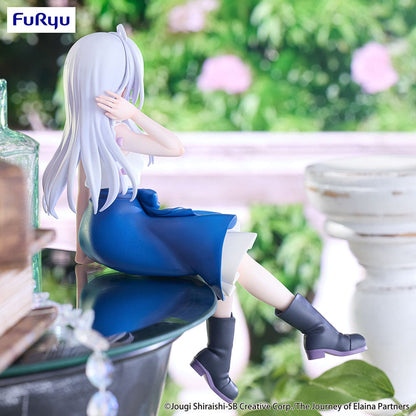 Wandering Witch: The Journey of Elaina Elaina (Flared Skirt Ver.) Noodle Stopper Figure seated in a flared skirt, designed to sit on the edge of surfaces, with flowing silver hair and a relaxed pose.