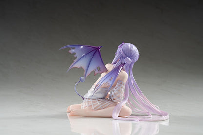 DSmile Original Illustration Demon Girl 1/7 Scale Figure in seated pose with lavender hair, translucent wings, and intricate outfit details.