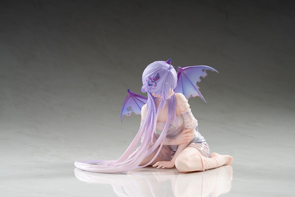 DSmile Original Illustration Demon Girl 1/7 Scale Figure in seated pose with lavender hair, translucent wings, and intricate outfit details.