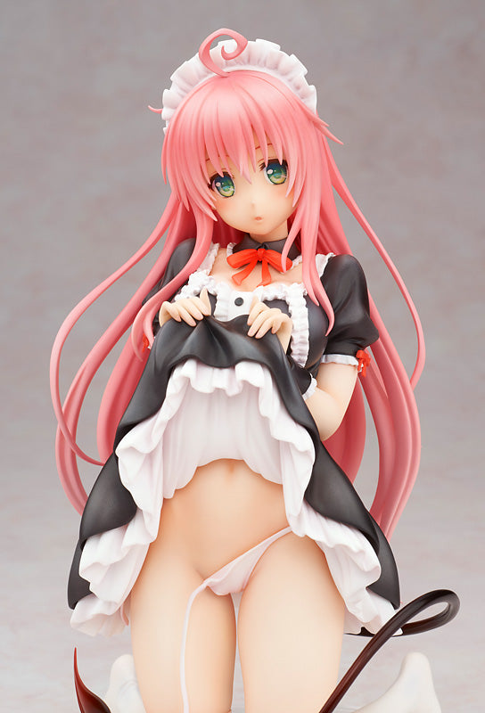 "To Love-Ru Darkness Lala Satalin Deviluke (Maid Ver) 1/7 Scale Figure - Detailed anime figure of Lala in a maid outfit, featuring vibrant pink hair, expressive eyes, and playful pose with her signature long hair and devil tail."