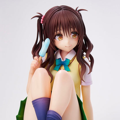 To Love-Ru Darkness School Uniform Series Mikan Yuki (High School Student Ver.) Figure in school uniform, sitting with popsicle and smiling.