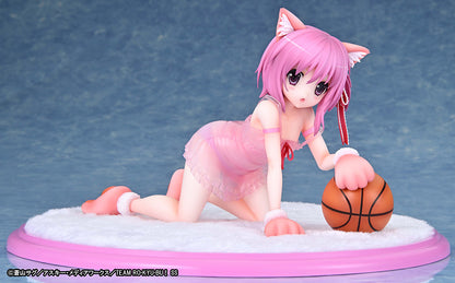 "RO-KYU-BU! SS Tomoka Minato (Animal Ear Lingerie Ver.) 1/7 Scale Figure - Detailed anime figure of Tomoka Minato in a cute animal ear lingerie outfit with pink cat ears, paw gloves, and a basketball accessory."
