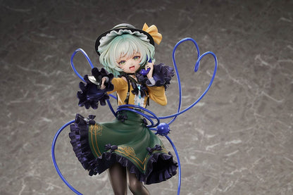 Touhou Project True Horror! Standing Right Behind You Koishi Komeiji 1/6 Scale Figure DELUXE EDITION featuring intricate details, a stained-glass-style base, and interchangeable facial expressions, set against a gray background.