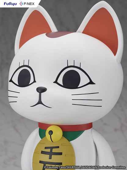 Dandadan Turbo Granny (Beckoning Cat) 1/1 Scale Figure featuring a white soft vinyl body, oversized eyes, and maneki-neko gold plaque.