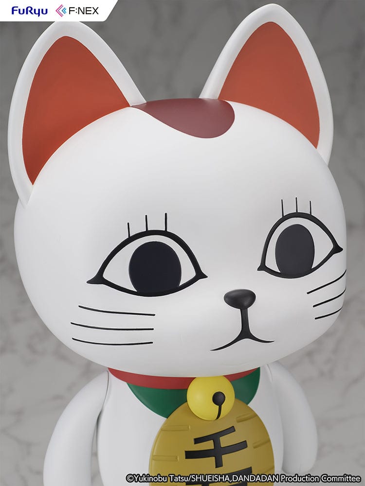 Dandadan Turbo Granny (Beckoning Cat) 1/1 Scale Figure featuring a white soft vinyl body, oversized eyes, and maneki-neko gold plaque.