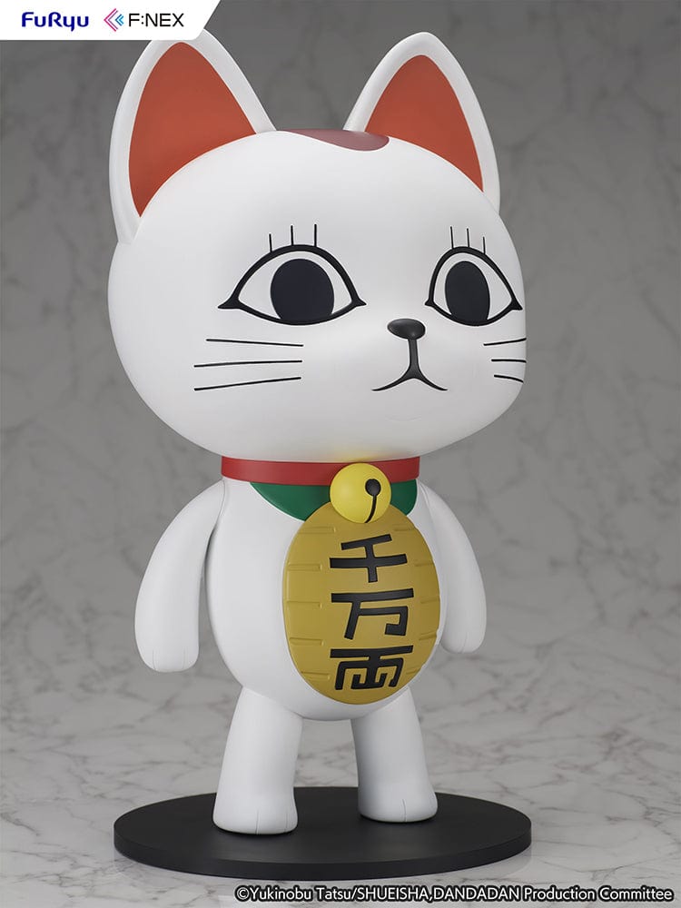 Dandadan Turbo Granny (Beckoning Cat) 1/1 Scale Figure featuring a white soft vinyl body, oversized eyes, and maneki-neko gold plaque.