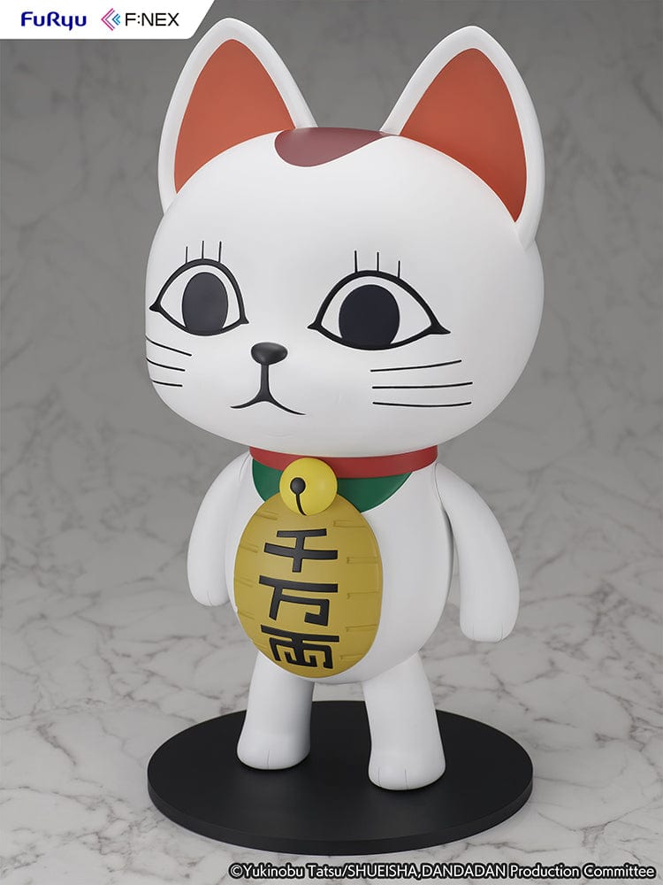 Dandadan Turbo Granny (Beckoning Cat) 1/1 Scale Figure featuring a white soft vinyl body, oversized eyes, and maneki-neko gold plaque.