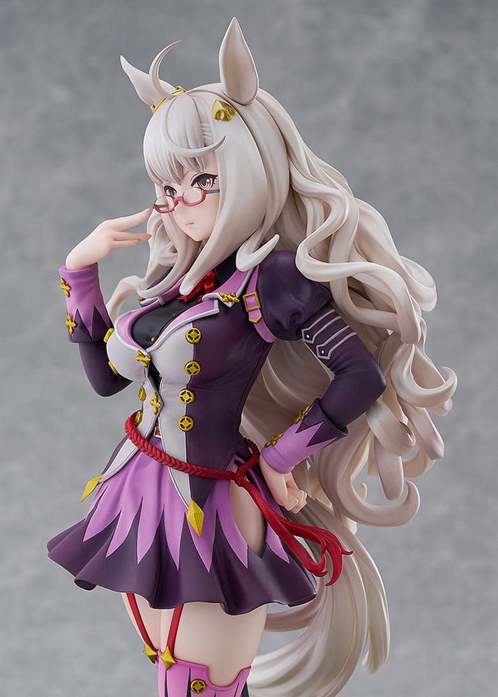 Uma Musume: Pretty Derby Biwa Hayahide 1/7 Scale Figure with intricate base, silver hair, and purple attire.