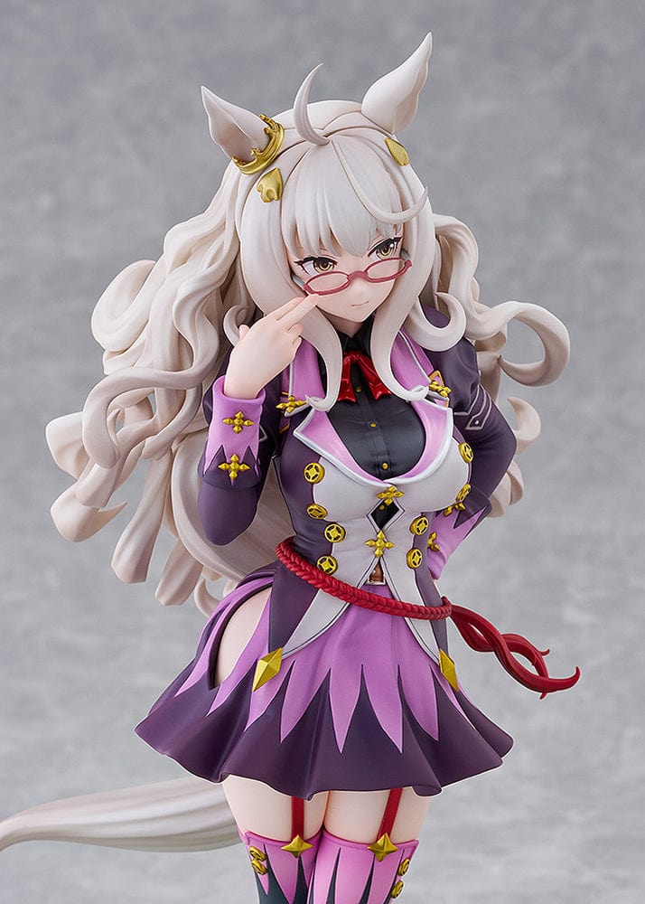 Uma Musume: Pretty Derby Biwa Hayahide 1/7 Scale Figure with intricate base, silver hair, and purple attire.