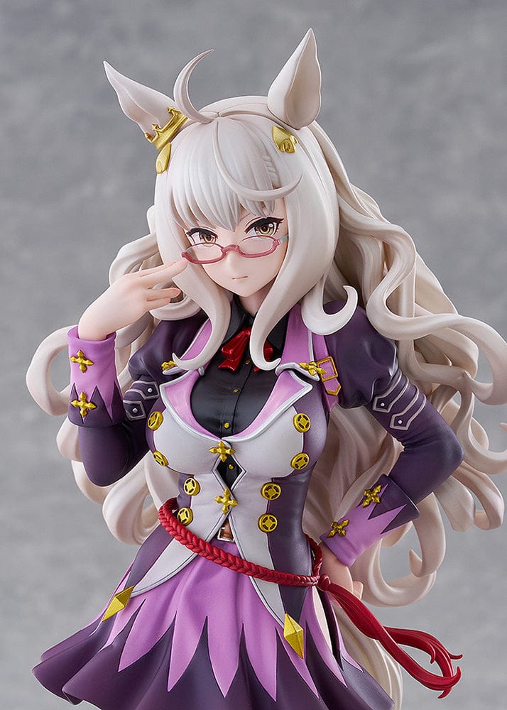 Uma Musume: Pretty Derby Biwa Hayahide 1/7 Scale Figure with intricate base, silver hair, and purple attire.