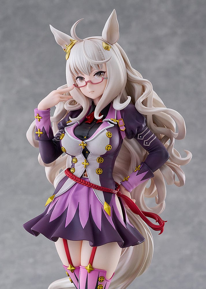 Uma Musume: Pretty Derby Biwa Hayahide 1/7 Scale Figure with intricate base, silver hair, and purple attire.