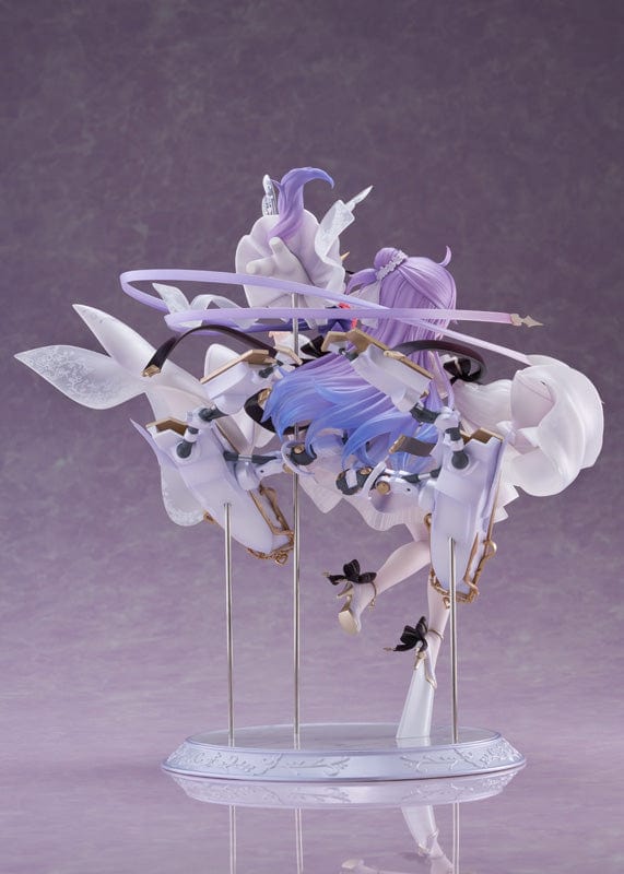 Azur Lane Unicorn (A Dream of Pure Vows) 1/7 Scale Figure in a flowing white gown with delicate lace patterns, soft purple hair, and dynamic ribbons, standing on an elegant base.