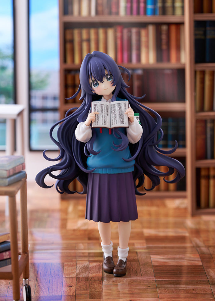 The 100 Girlfriends Who Really, Really, Really, Really, Really Love You VIVIgnette Shizuka Yoshimoto 1/7 Scale Figure featuring Shizuka in her school uniform, holding an open book with a bookshelf backdrop, showcasing intricate details and vibrant colors.