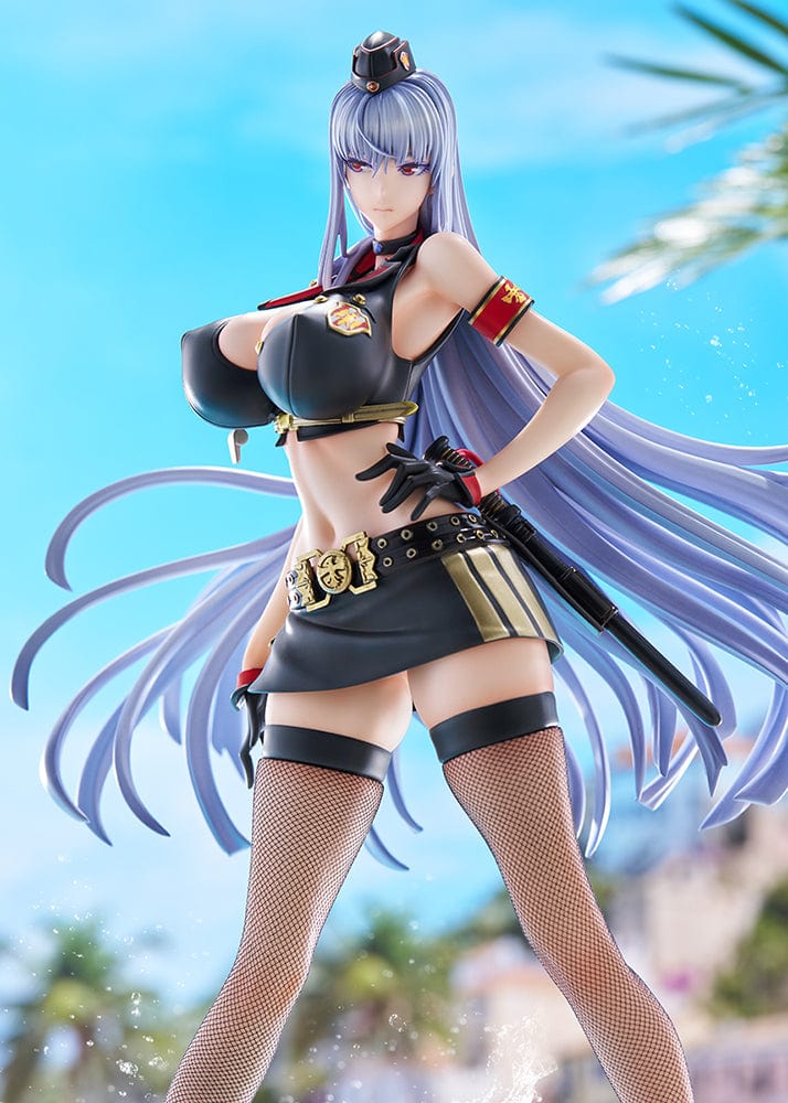 Valkyria Chronicles 4 Selvaria Bles (Swimsuit Ver.) 1/7 Scale Figure, showcasing Selvaria in a swimsuit-inspired military uniform with flowing silver hair.