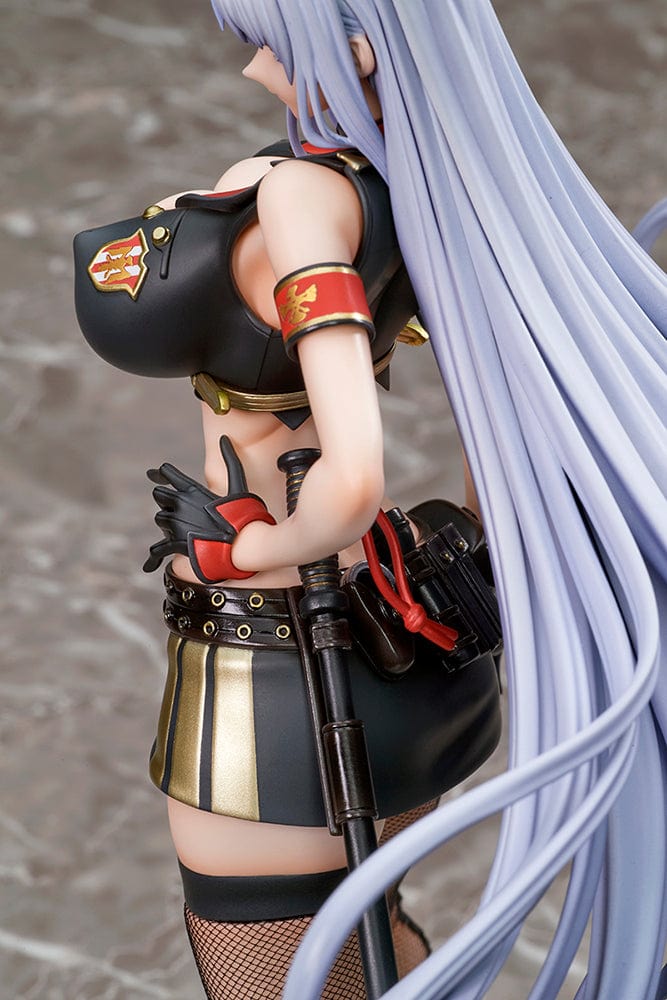 Valkyria Chronicles 4 Selvaria Bles (Swimsuit Ver.) 1/7 Scale Figure, showcasing Selvaria in a swimsuit-inspired military uniform with flowing silver hair.