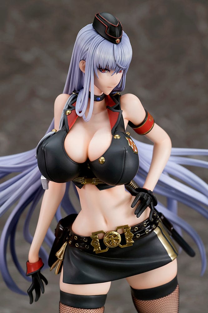 Valkyria Chronicles 4 Selvaria Bles (Swimsuit Ver.) 1/7 Scale Figure, showcasing Selvaria in a swimsuit-inspired military uniform with flowing silver hair.