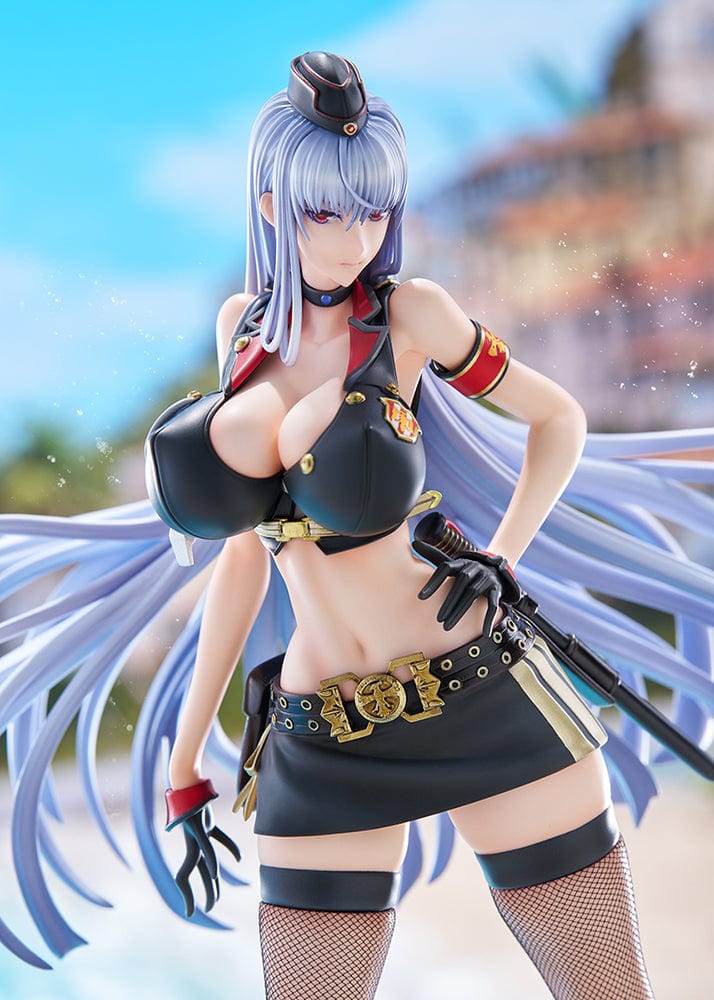 Valkyria Chronicles 4 Selvaria Bles (Swimsuit Ver.) 1/7 Scale Figure, showcasing Selvaria in a swimsuit-inspired military uniform with flowing silver hair.