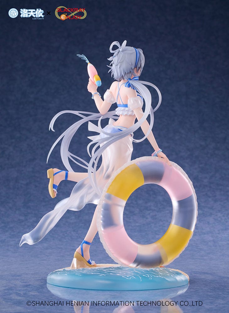 Vsinger Luo Tianyi Summer Sea Breeze Ver. 1/7 Scale Figure, featuring Luo Tianyi in a beach outfit with a water blaster and an inflatable ring on a beach-themed base.